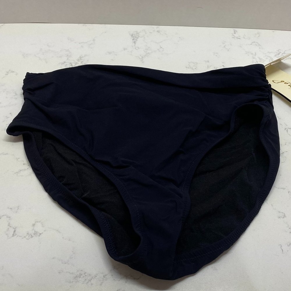 NWT Gottex Shirred High-Waist Bikini Bottoms Swimsuit